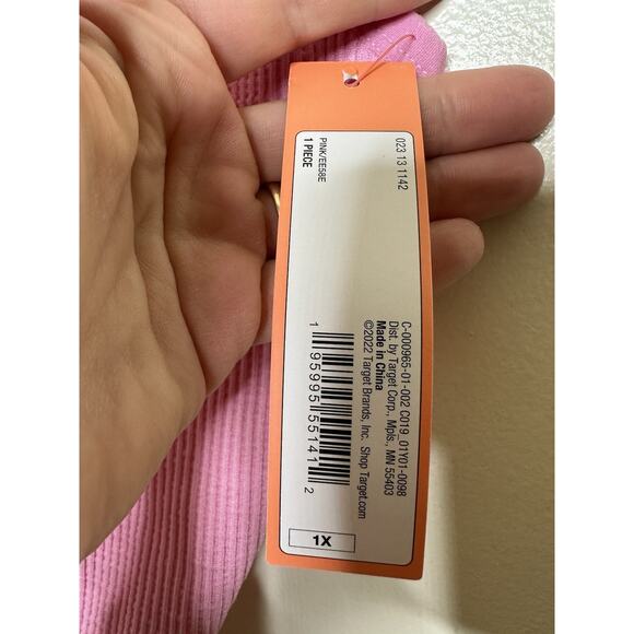 Colsie Size 1X NEW Bubble Gum Pink Ribbed Long Line Sports Bra No Padding - Picture 4 of 7